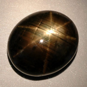 24.91カラットの天然黒スターサファイア（17.6×15.1 mm・オーバルカット）