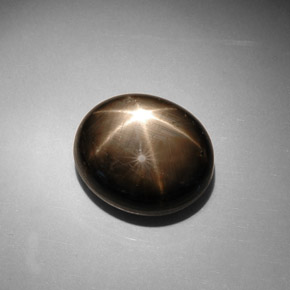 17.90カラットの天然黒スターサファイア（15.4×13.4 mm・オーバルカット）