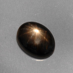 1.59カラットの天然黒スターサファイア（8.2×6.2 mm・オーバルカット）