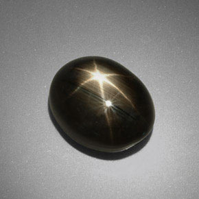 9.92カラットの天然黒スターサファイア（12.8×10 mm・オーバルカット）