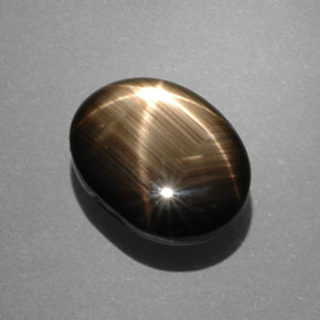 7.53カラットの天然黒スターサファイア（12.5×9.8 mm・オーバルカット）