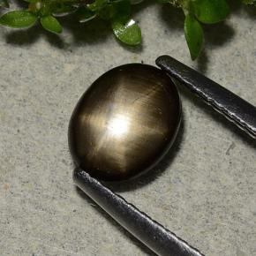 1.15カラットの天然黒スターサファイア（7.6×6.1 mm・オーバルカット）