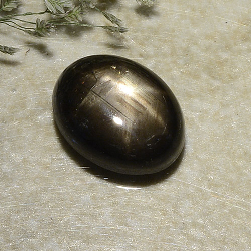 2.87カラットの天然黒スターサファイア（8.8×6.8 mm・オーバルカット）