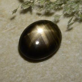 2.37カラットの天然黒スターサファイア（8.8×7.1 mm・オーバルカット）