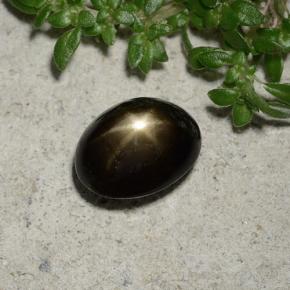 2.45カラットの天然黒スターサファイア（8.5×6.6 mm・オーバルカット）