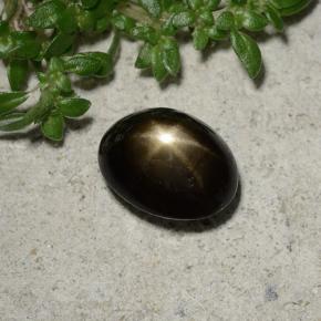 2.45カラットの天然黒スターサファイア（8.5×6.6 mm・オーバルカット）
