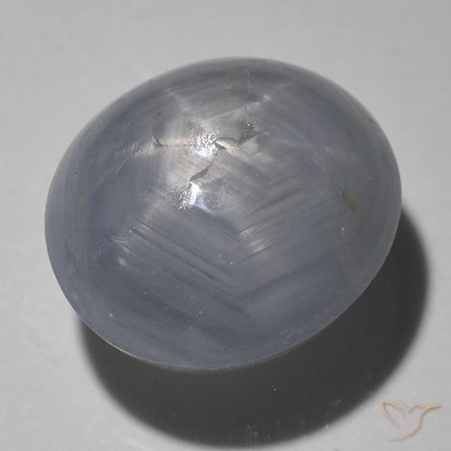 6.61ct 天然 ミディアムダークグレー スターサファイア, 楕円形