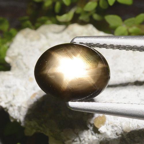 2.65カラットの天然黒スターサファイア（9.2×7.3 mm・オーバルカット）