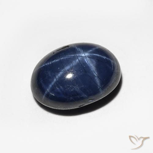 1.51ct 天然 ミッドナイトブルー スターサファイア, 楕円形, オペーク