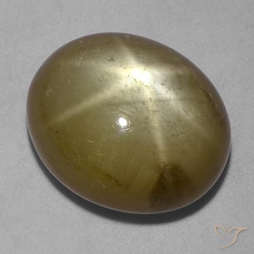 28.69ct 天然 ゴールド スターサファイア, 楕円形, オペーク