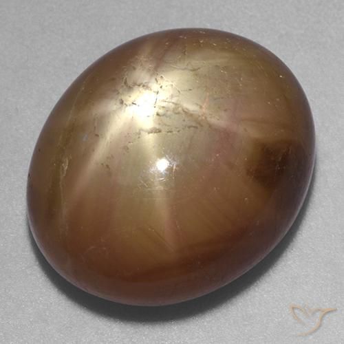 22.20ct 天然 オレンジがかったゴールド スターサファイア, 楕円形, オペーク