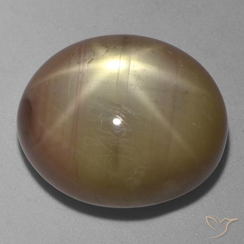 43.69ct 天然 オレンジがかったゴールド スターサファイア, 楕円形, オペーク