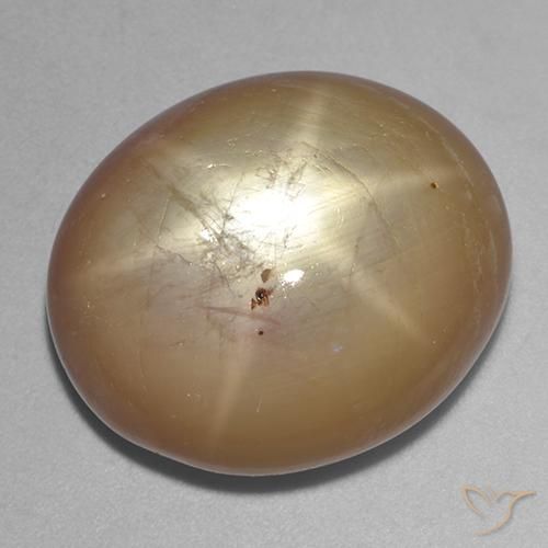 36.43ct 天然 オレンジがかったゴールド スターサファイア, 楕円形, オペーク