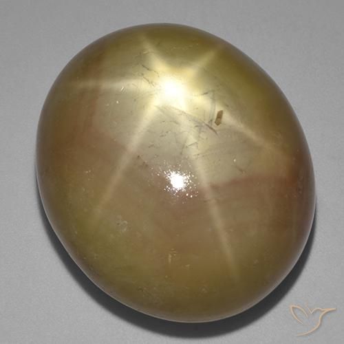 141.00ct 天然 オレンジがかったゴールド スターサファイア, 楕円形, オペーク
