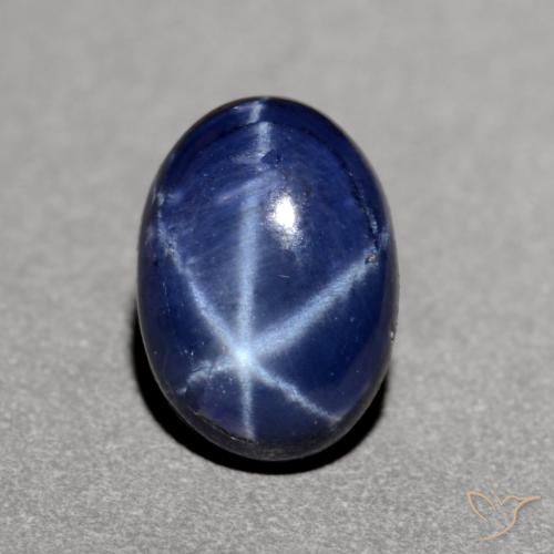 1.23ct 天然 ディープブルー スターサファイア, 楕円形, オペーク