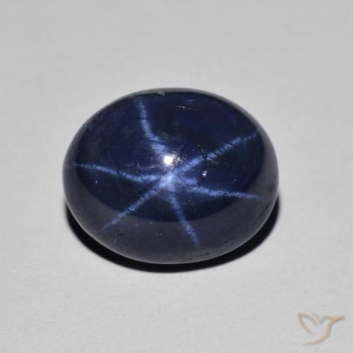 4.40ct 天然 ネイビーブルー スターサファイア, 楕円形, オペーク