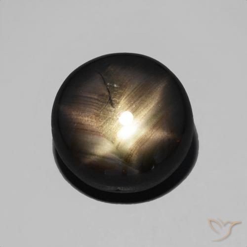 6.21ct 天然 ブラック スターサファイア, ラウンド, オペーク