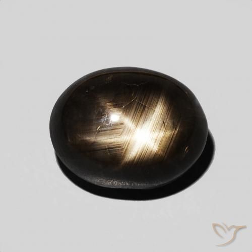 6.67ct 天然 ブラック スターサファイア, 楕円形, オペーク