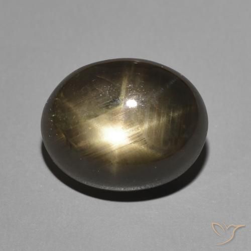 5.97ct 天然 ブラック スターサファイア, 楕円形, オペーク