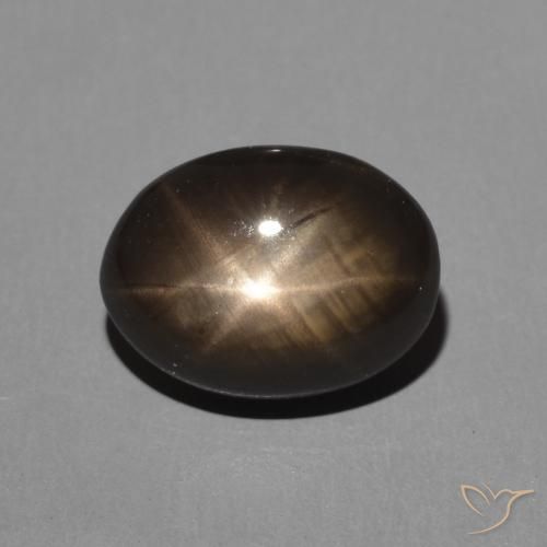 2.34ct 天然 ブラック スターサファイア, 楕円形, オペーク