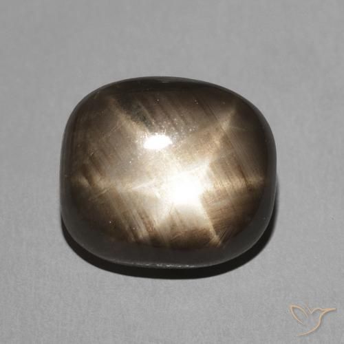 3.91ct 天然 ブラック スターサファイア, クッション, オペーク