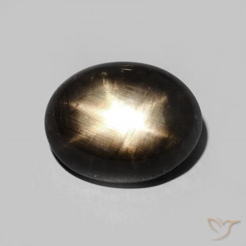 5.70ct 天然 ブラック スターサファイア, 楕円形, オペーク