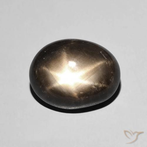 5.51ct 天然 ブラック スターサファイア, 楕円形, オペーク