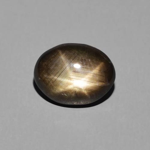 3.34ct 天然 ブラック スターサファイア, 楕円形, オペーク