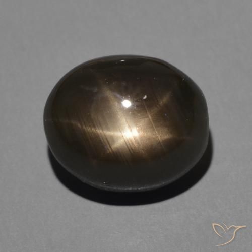 4.27ct 天然 ブラック スターサファイア, 楕円形, オペーク