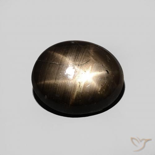 3.44ct 天然 ブラック スターサファイア, 楕円形, オペーク