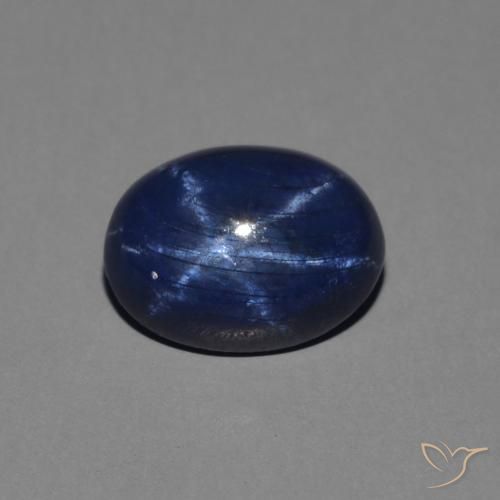 1.38ct 天然 ディープブルー スターサファイア, 楕円形, オペーク