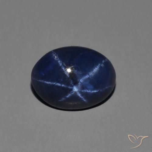1.48ct 天然 ディープブルー スターサファイア, 楕円形, オペーク