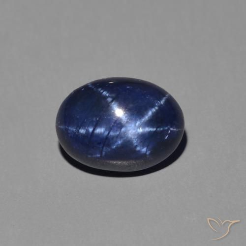 1.47ct 天然 ディープブルー スターサファイア, 楕円形, オペーク
