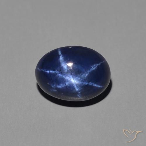 1.60ct 天然 ダークブルー スターサファイア, 楕円形, オペーク