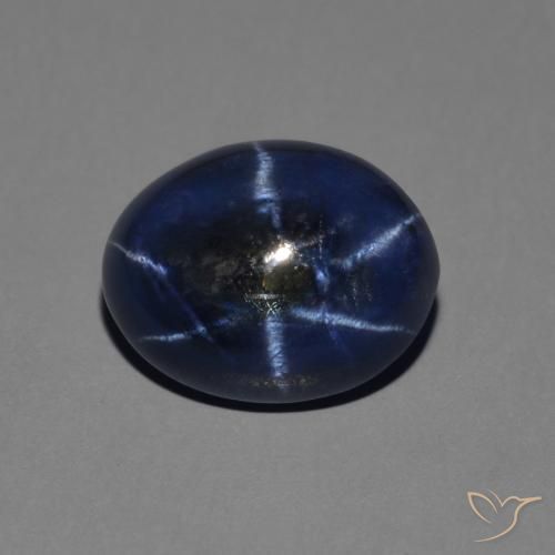 2.89ct 天然 ダークブルー スターサファイア, 楕円形, オペーク