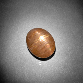 5.57カラットの天然ゴールドブラウンスターサンストーン、オーバルカット、オペーク