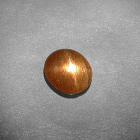 1.55カラットの天然ゴールドブラウンスターサンストーン、オーバルカット、オペーク