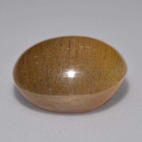 12.02カラットの天然ゴールドブラウンスターサンストーン、オーバルカット、オペーク