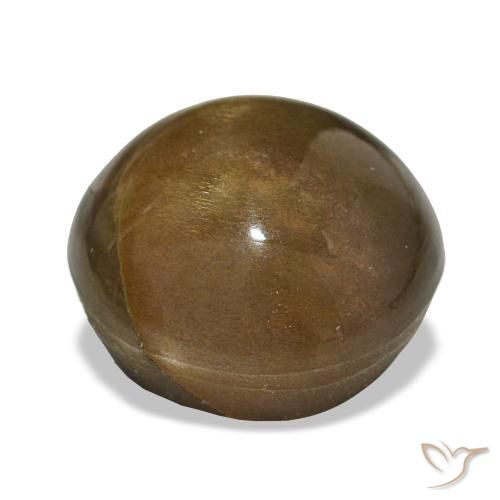 11.00カラットの天然ゴールドブラウンスターサンストーン、オーバルカット、オペーク