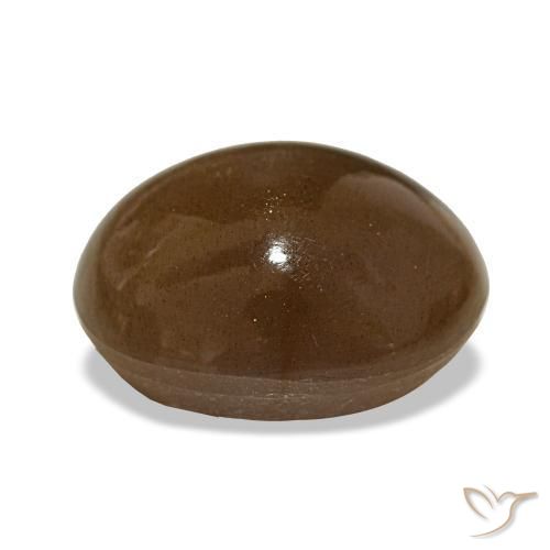 15.77カラットの天然ウォームブラウンスターサンストーン、オーバルカット、オペーク