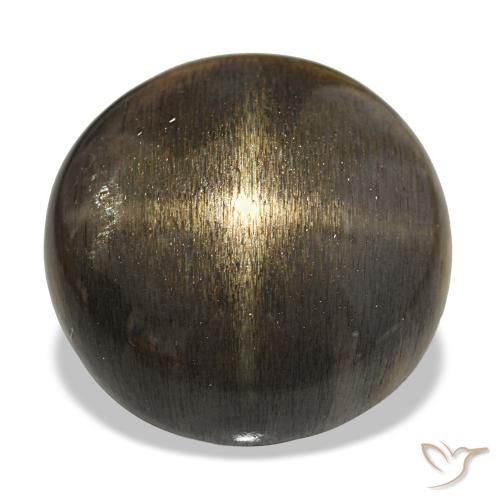 18.38カラットの天然Medium Light-Brownスターサンストーン、ラウンドカット、オペーク