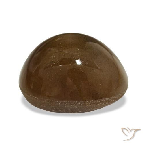 13.45カラットの天然ミディアムブラウンスターサンストーン、オーバルカット、オペーク