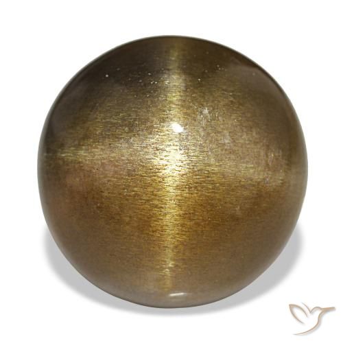 18.17カラットの天然ライトブラウンスターサンストーン、ラウンドカット、オペーク