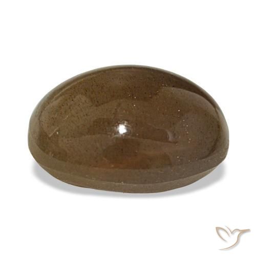 14.24カラットの天然アーシーブラウンスターサンストーン、オーバルカット、オペーク