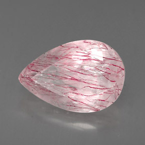 5.48カラットの天然レッドピンクストロベリークォーツ（15×10.1 mm・透明）