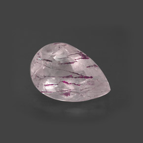 5.25カラットの天然レッドストロベリークォーツ（15×10 mm・透明）