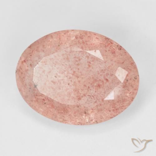 10.41ct 天然 ミディアムピンク ストロベリークォーツ, 楕円形, 半透明