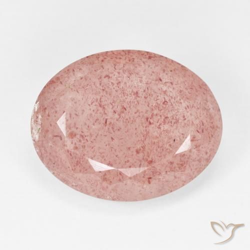 11.72ct 天然 Pale Red Orange ストロベリークォーツ, 楕円形, 半透明