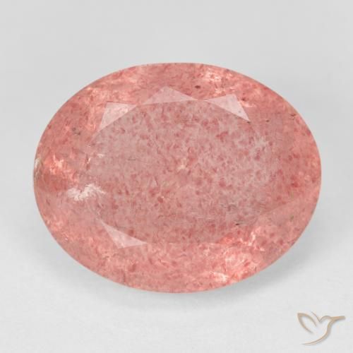 8.41ct 天然 ライトローズピンク ストロベリークォーツ, 楕円形, 半透明