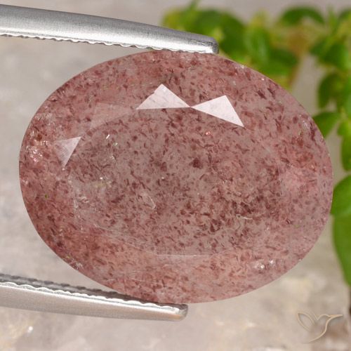 10.20ct 天然 ミディアムピンク ストロベリークォーツ, 楕円形, 半透明